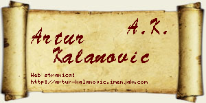 Artur Kalanović vizit kartica